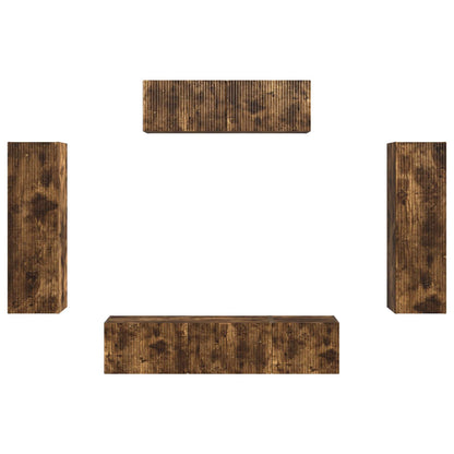 vidaXL TV Cabinet 5 pcs Smoked Oak