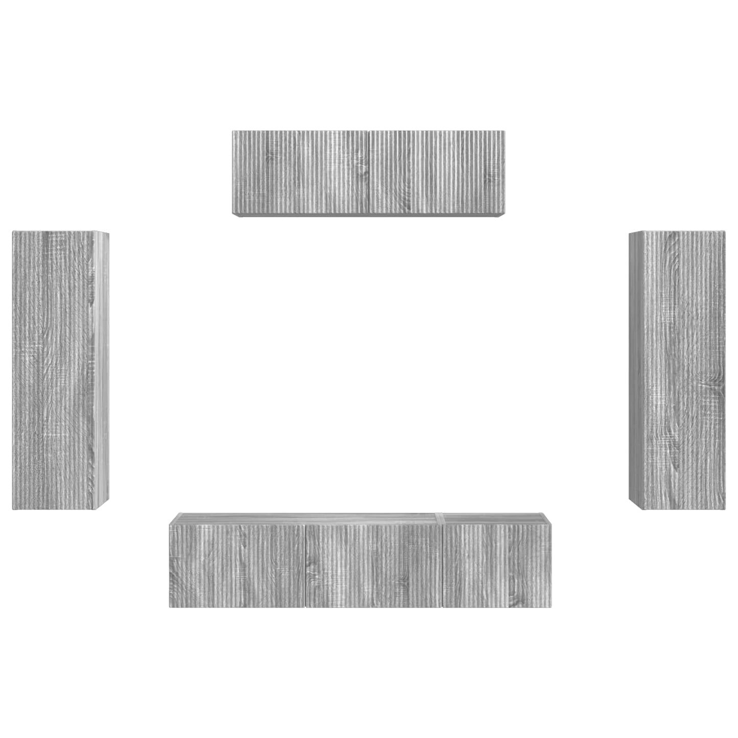 vidaXL TV Cabinet 5 pcs Grey Sonoma