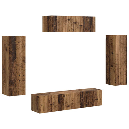 vidaXL TV Cabinet 5 pcs Old Wood