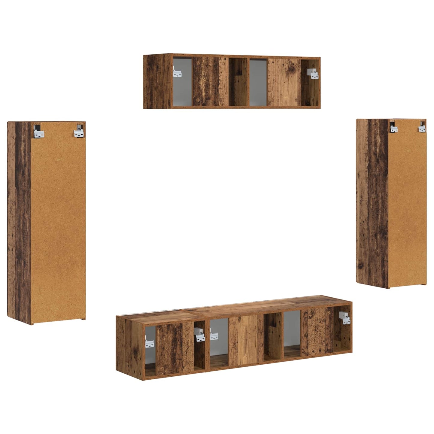 vidaXL TV Cabinet 5 pcs Old Wood