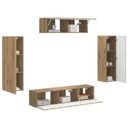 vidaXL TV Cabinet 5 pcs Artisan Oak