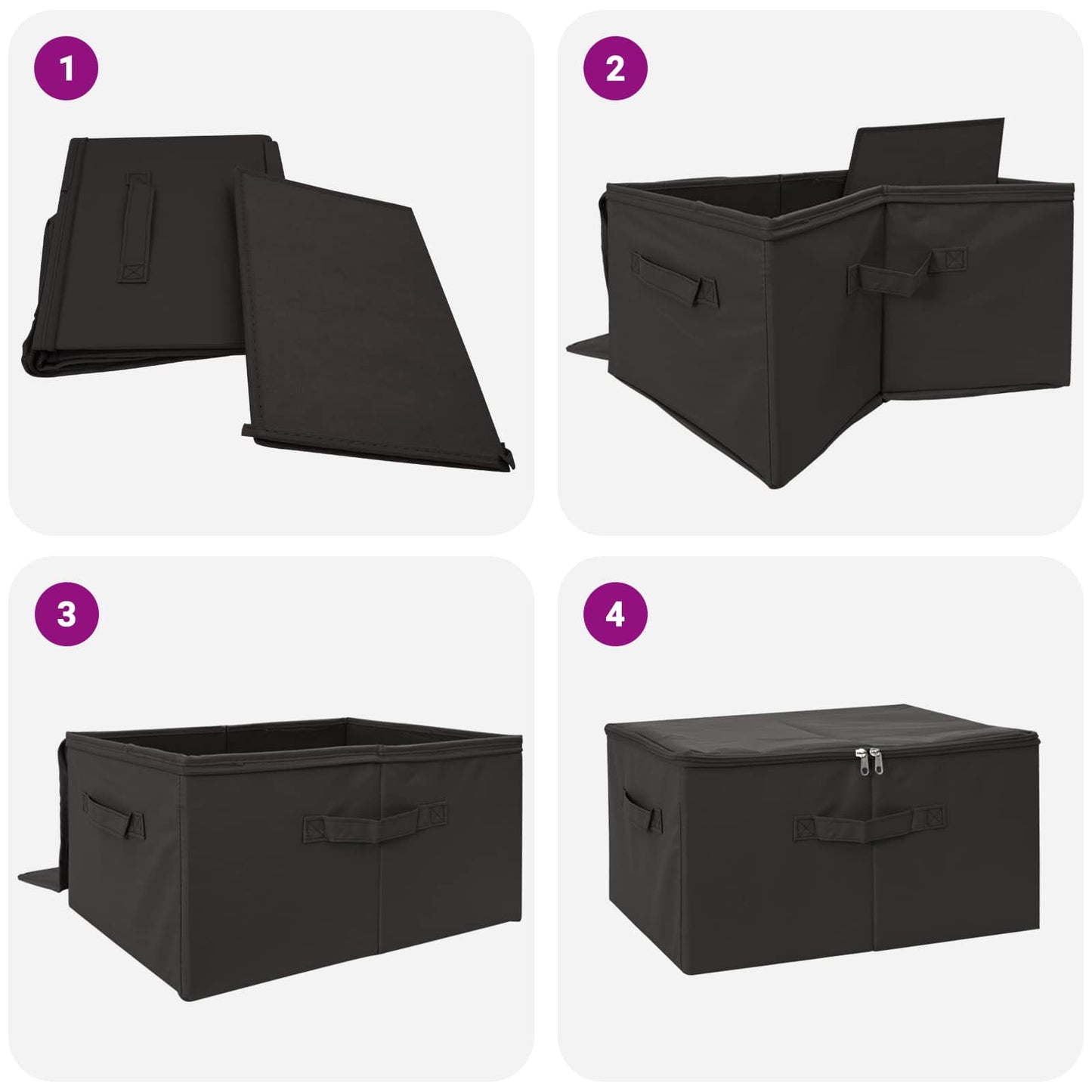 vidaXL Storage Box Anthracite 43 x 34 x 23 cm Non-woven fabric