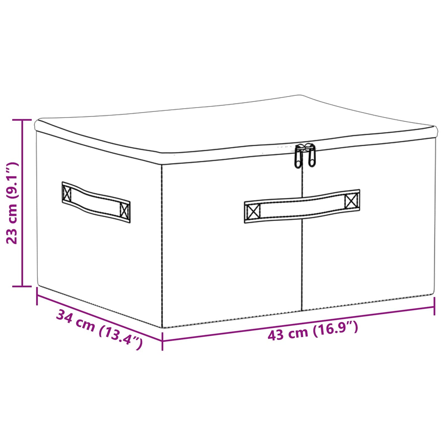 vidaXL Storage Box Anthracite 43 x 34 x 23 cm Non-woven fabric