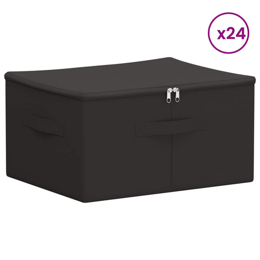 vidaXL Storage Box 24 pcs Anthracite 50 x 30 x 25 cm Non-woven fabric