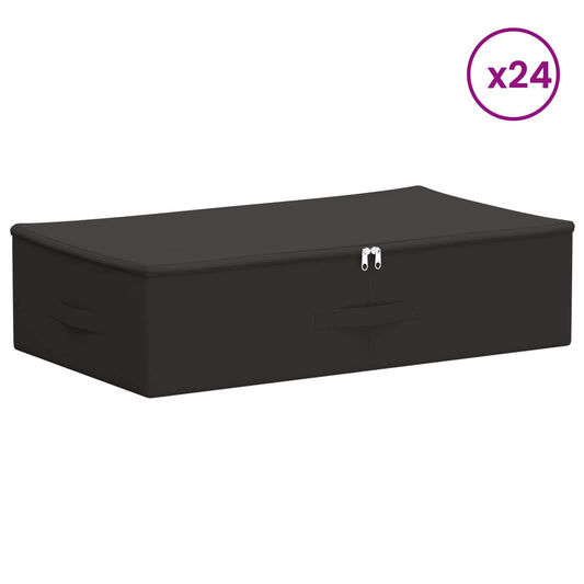 vidaXL Storage Box 24 pcs Anthracite 70 x 40 x 18 cm Non-woven fabric