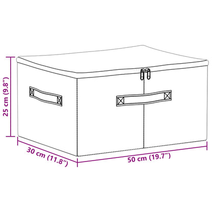 vidaXL Storage Box 6 pcs Cream 50 x 30 x 25 cm Non-woven fabric