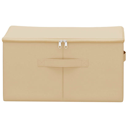 vidaXL Storage Box 24 pcs Cream 50 x 30 x 25 cm Non-woven fabric