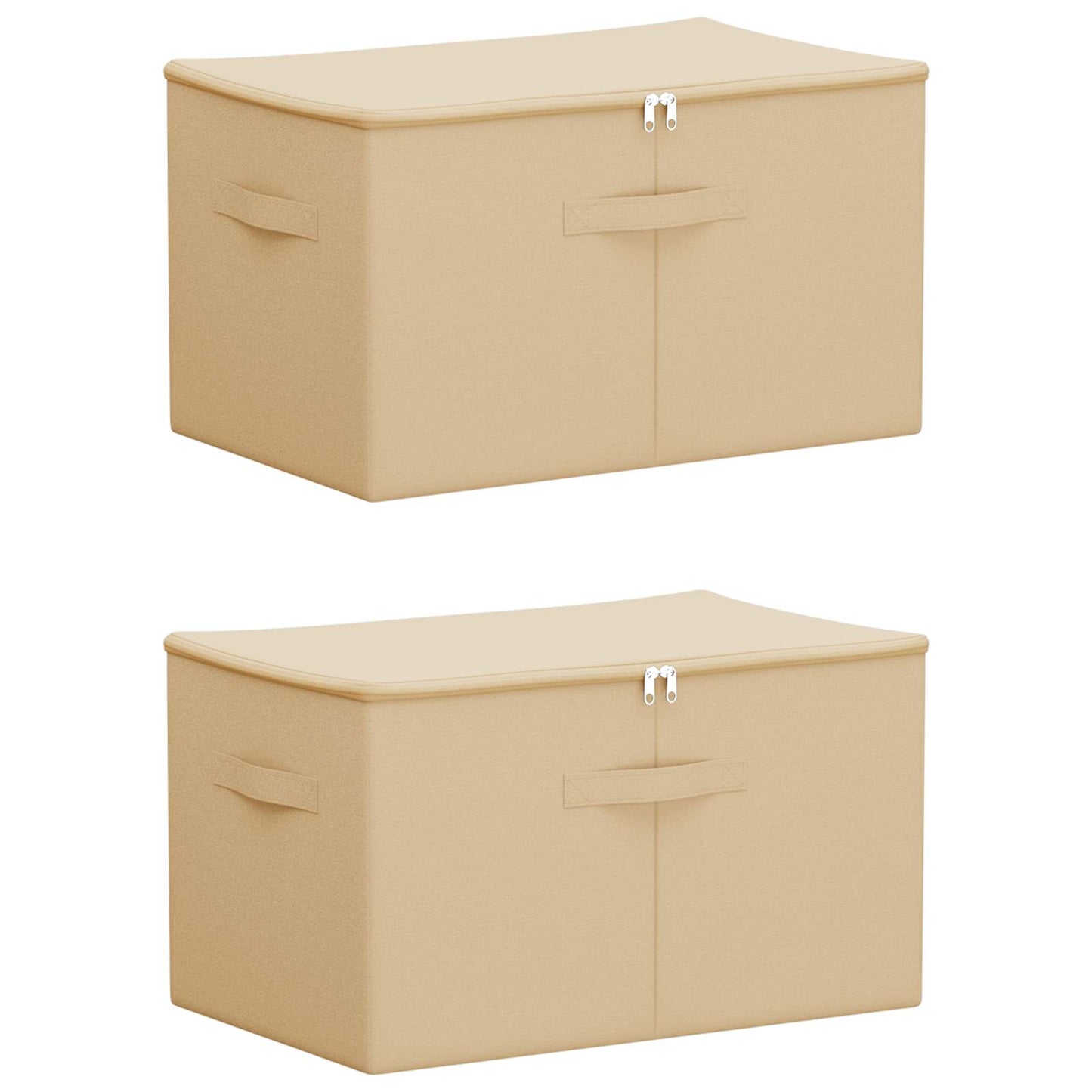 vidaXL Storage Box 2 pcs Cream 55 x 35 x 32 cm Non-woven fabric