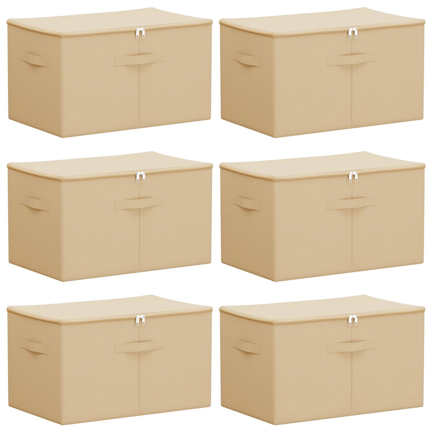 vidaXL Storage Box 6 pcs Cream 55 x 35 x 32 cm Non-woven fabric