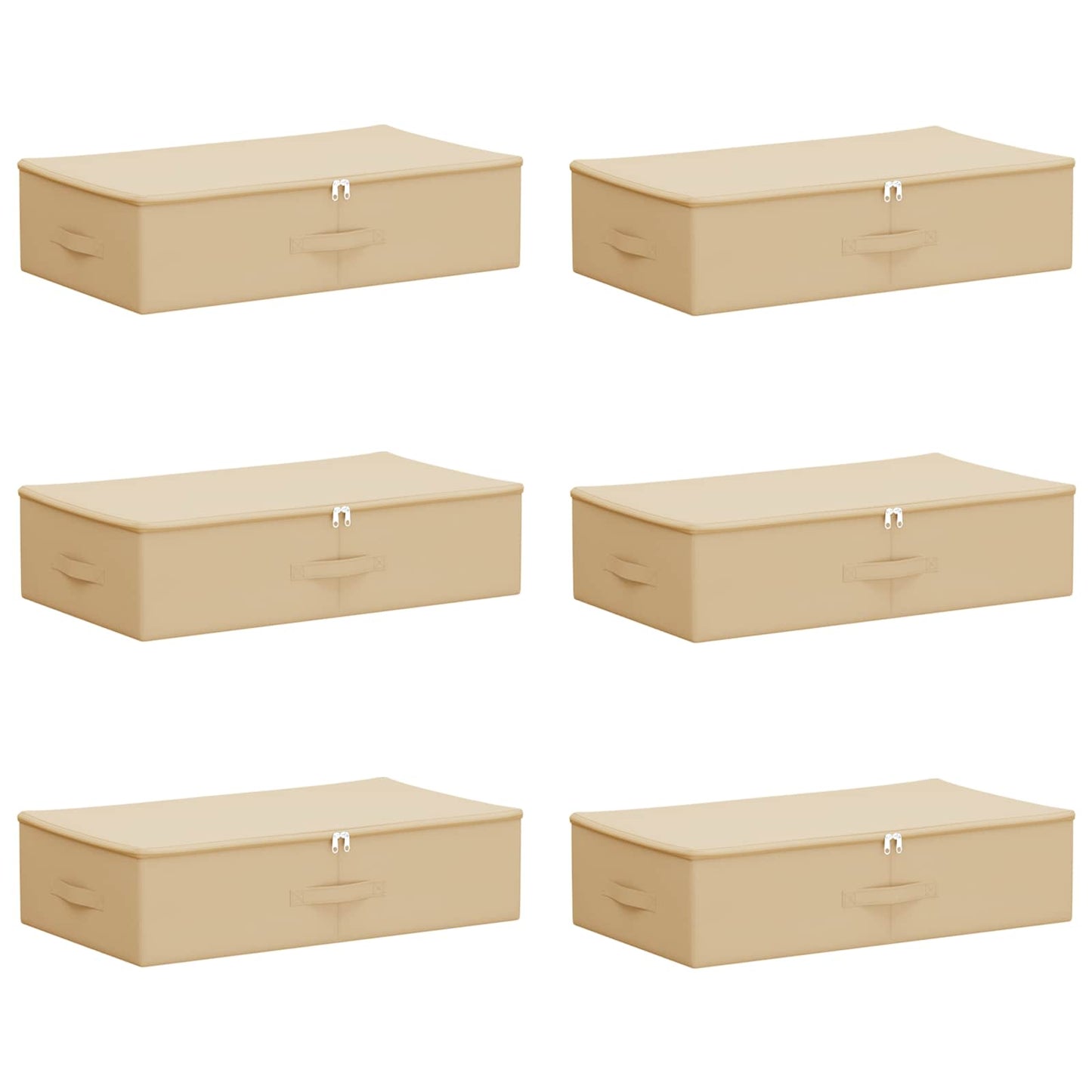 vidaXL Storage Box 6 pcs Cream 70 x 40 x 18 cm Non-woven fabric