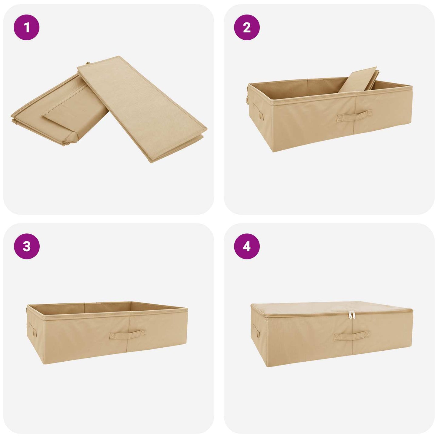vidaXL Storage Box 24 pcs Cream 70 x 40 x 18 cm Non-woven fabric