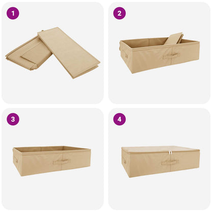 vidaXL Storage Box 24 pcs Cream 70 x 40 x 18 cm Non-woven fabric