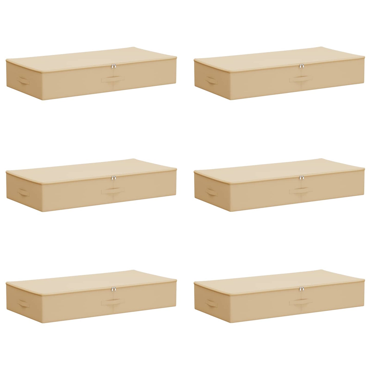 vidaXL Storage Box 6 pcs Cream 90 x 48 x 15 cm Non-woven fabric