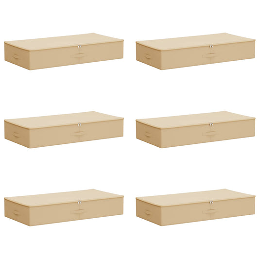 vidaXL Storage Box 6 pcs Cream 90 x 48 x 15 cm Non-woven fabric