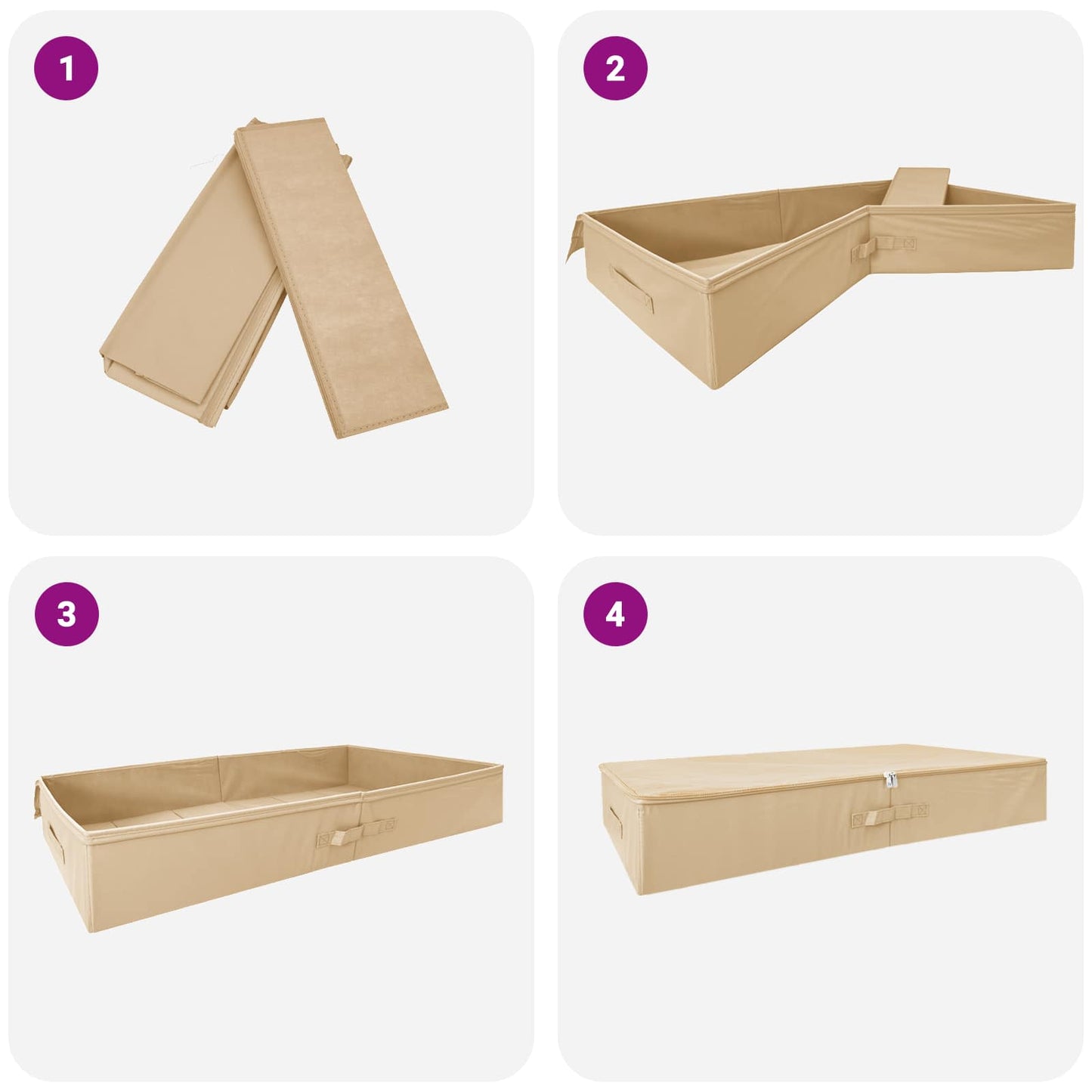vidaXL Storage Box 6 pcs Cream 90 x 48 x 15 cm Non-woven fabric