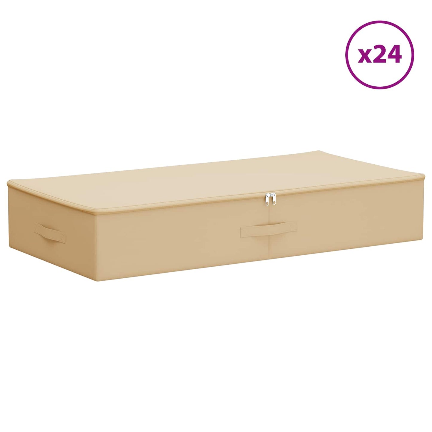 vidaXL Storage Box 24 pcs Cream 100 x 50 x 18 cm Non-woven fabric