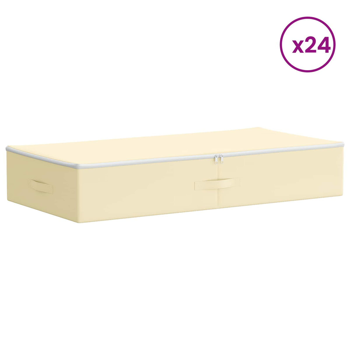 vidaXL Storage Box 24 pcs Non-woven fabric 100 x 50 x 18 cm 90 L Cream