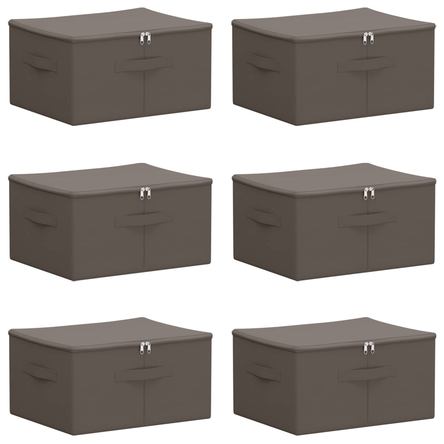 vidaXL Storage Box 6 pcs Grey 43 x 34 x 23 cm Non-woven fabric