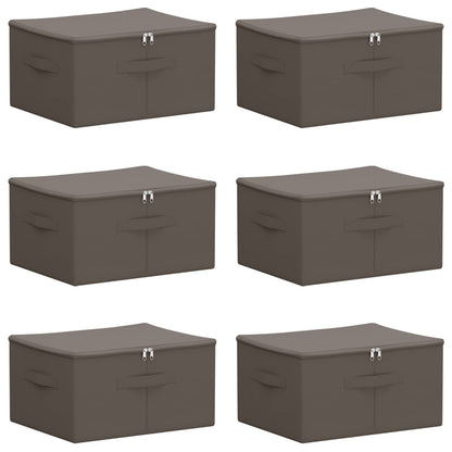 vidaXL Storage Box 6 pcs Grey 43 x 34 x 23 cm Non-woven fabric