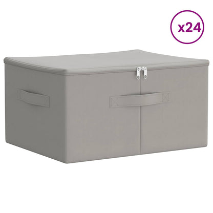 vidaXL Storage Box 24 pcs Non-woven fabric 43 x 34 x 23 cm 33.6 L Grey