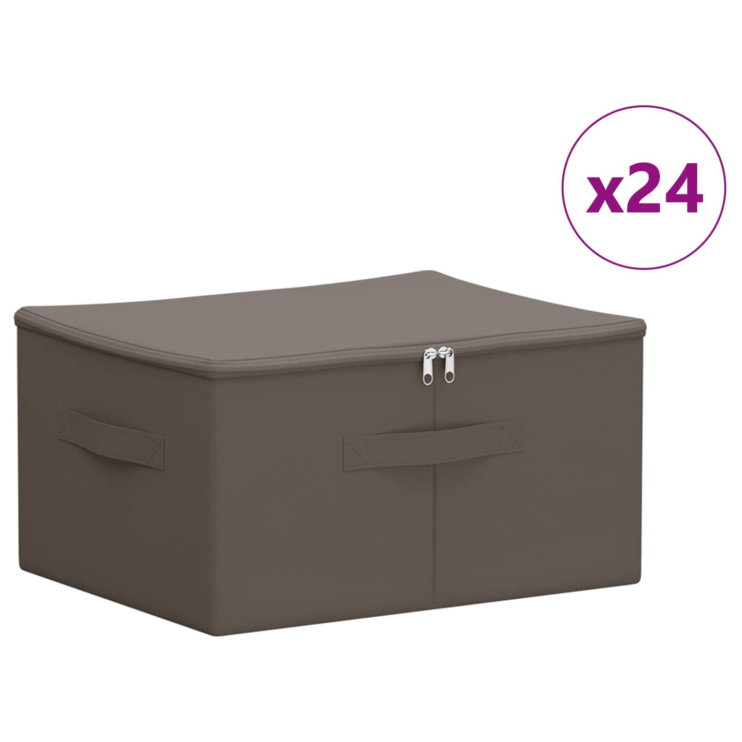 vidaXL Storage Box 24 pcs Non-woven fabric 50 x 30 x 25 cm 37.5 L Grey