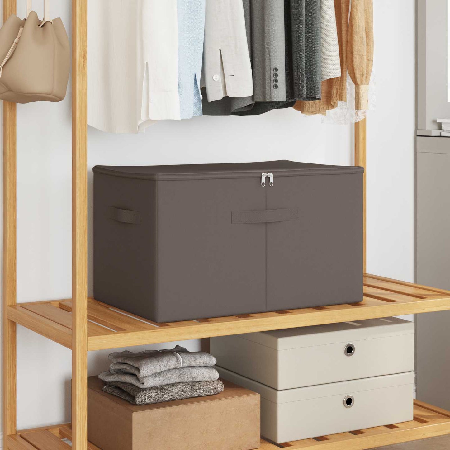 vidaXL Storage Box 2 pcs Grey 55 x 35 x 32 cm Non-woven fabric