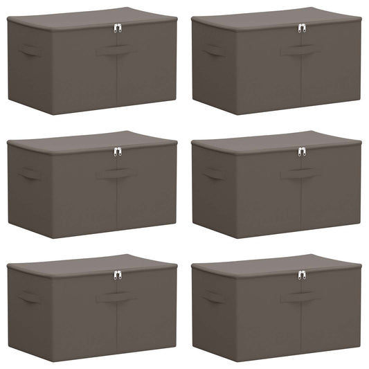 vidaXL Storage Box 6 pcs Anthracite 55 x 35 x 32 cm Non-woven fabric