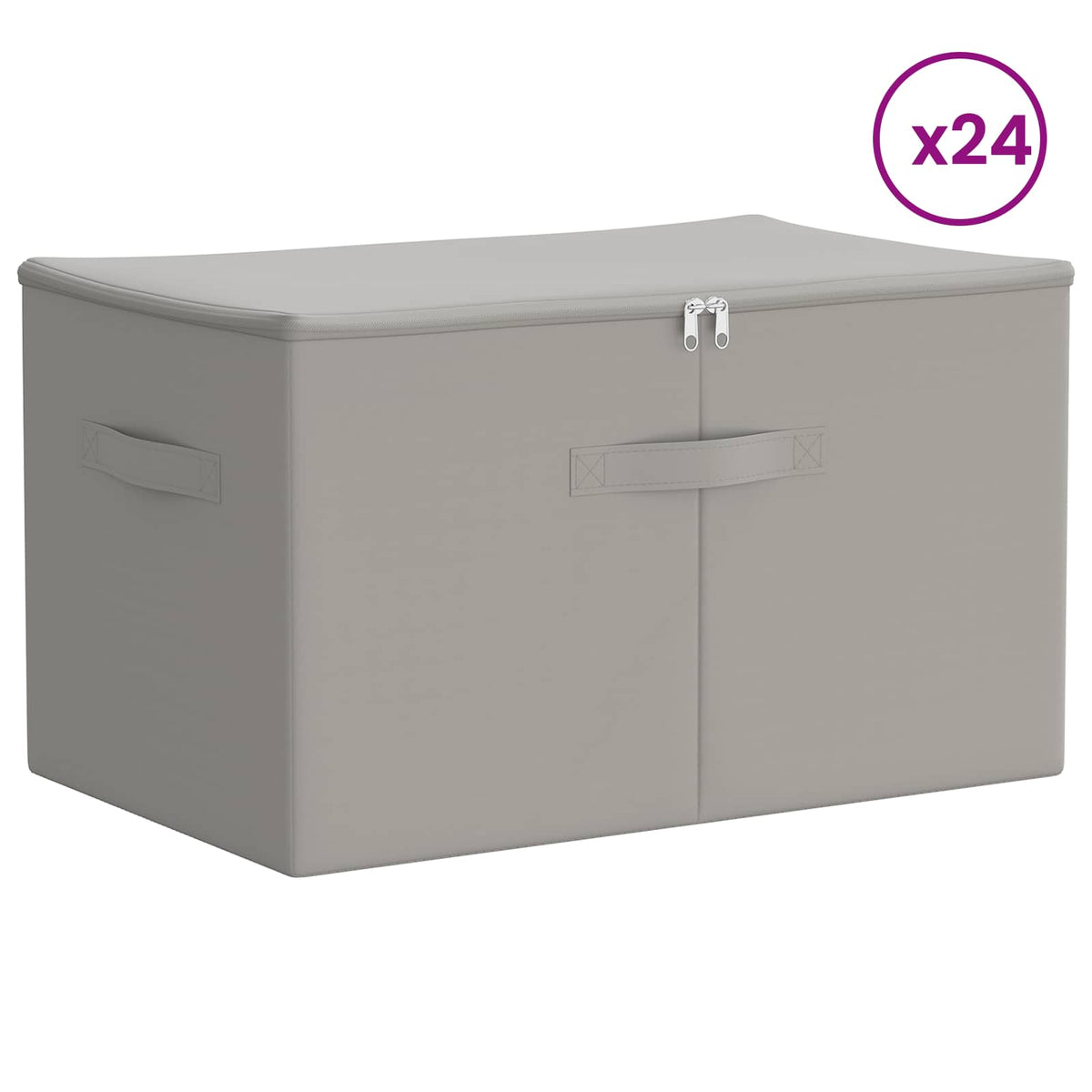 vidaXL Storage Box 24 pcs Non-woven fabric 55 x 35 x 32 cm 61.6 L Grey