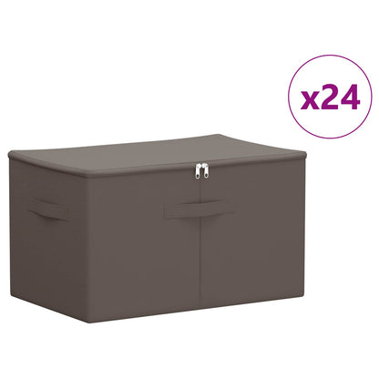 vidaXL Storage Box 24 pcs Non-woven fabric 60 x 43 x 35 cm 90.3 L Grey