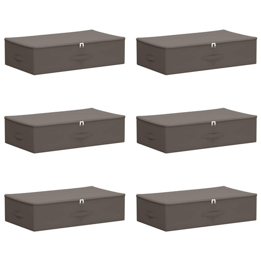 vidaXL Storage Box 6 pcs Grey 70 x 40 x 18 cm Non-woven fabric