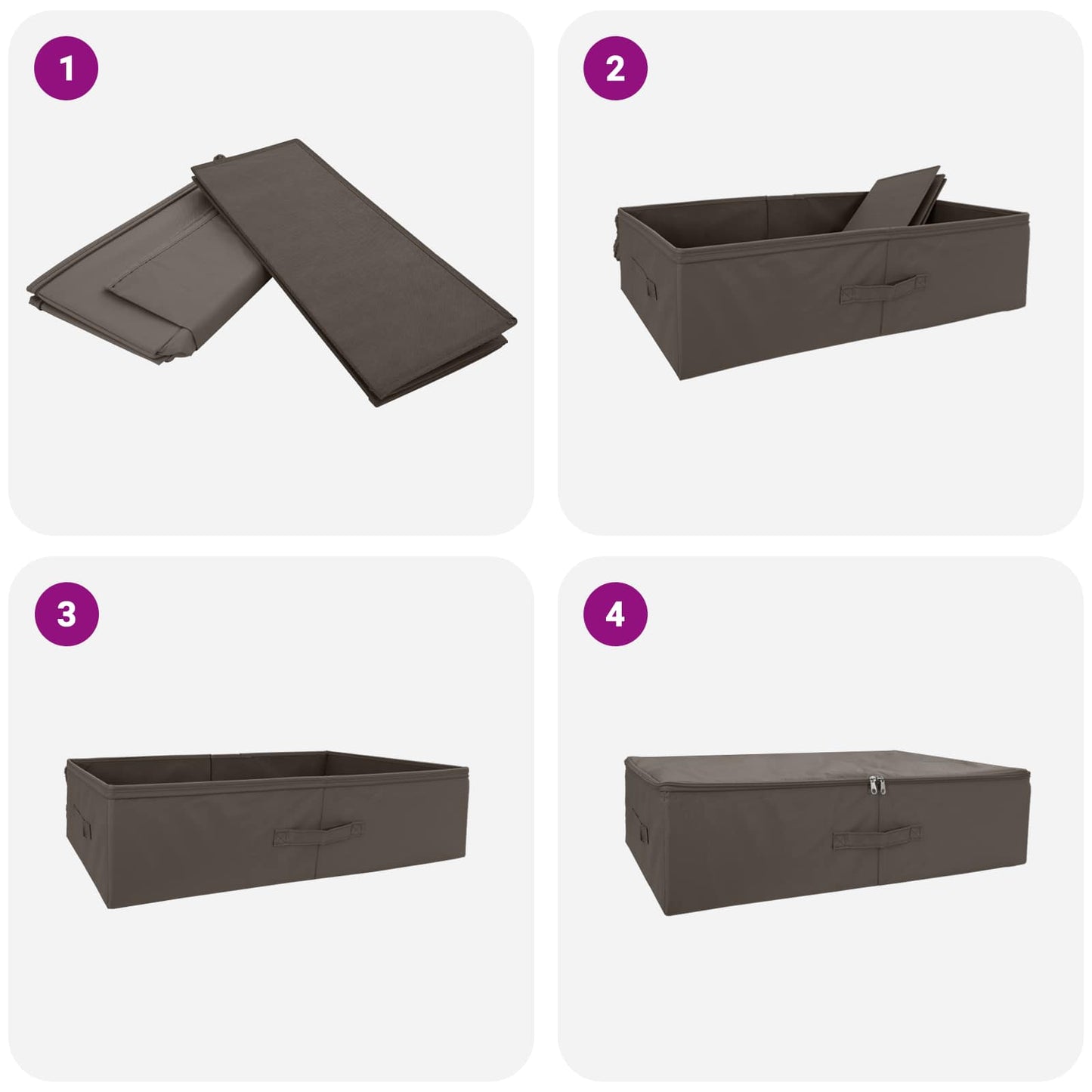 vidaXL Storage Box 6 pcs Grey 70 x 40 x 18 cm Non-woven fabric