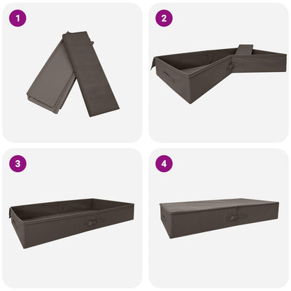vidaXL Storage Box 6 pcs Grey 100 x 50 x 18 cm Non-woven fabric