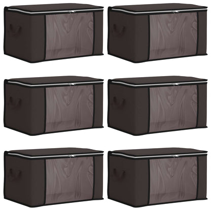 vidaXL Storage Box with Transparent Side Window 6 pcs Anthracite