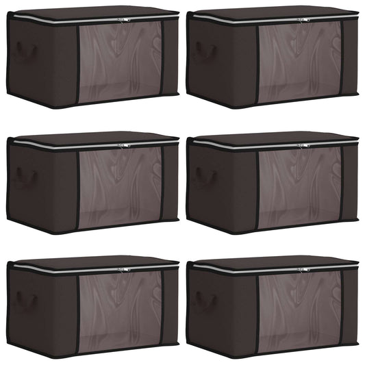 vidaXL Storage Box with Transparent Side Window 6 pcs Anthracite