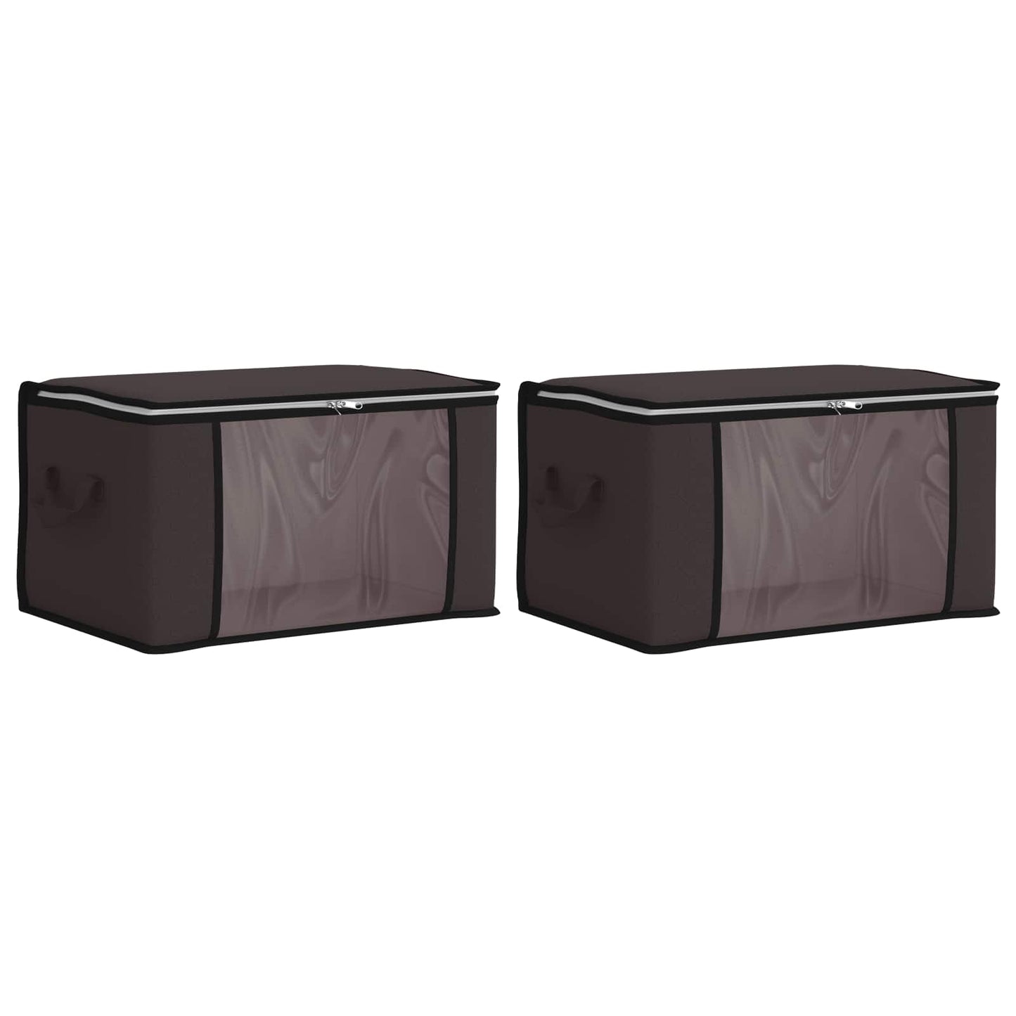 vidaXL Storage Box with Transparent Side Window 2 pcs Anthracite