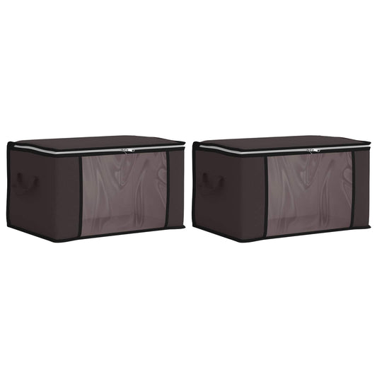 vidaXL Storage Box with Transparent Side Window 2 pcs Anthracite