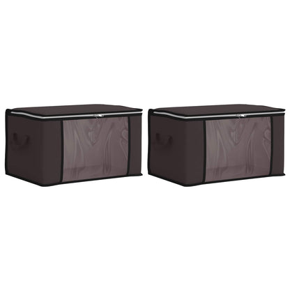 vidaXL Storage Box with Transparent Side Window 2 pcs Anthracite