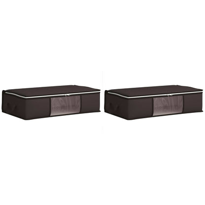 vidaXL Storage Box with Transparent Side Window 2 pcs Anthracite