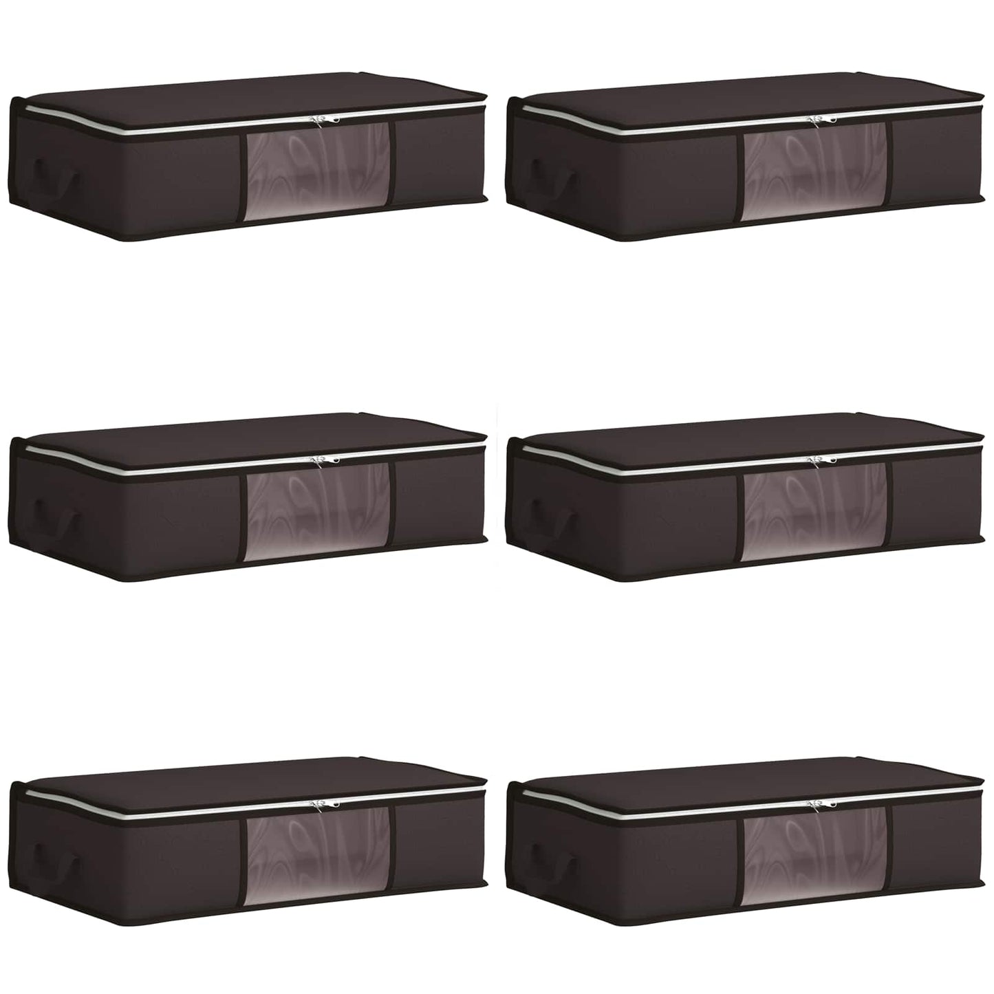 vidaXL Storage Box with Transparent Side Window 6 pcs Anthracite