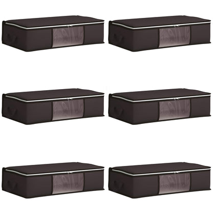 vidaXL Storage Box with Transparent Side Window 6 pcs Anthracite
