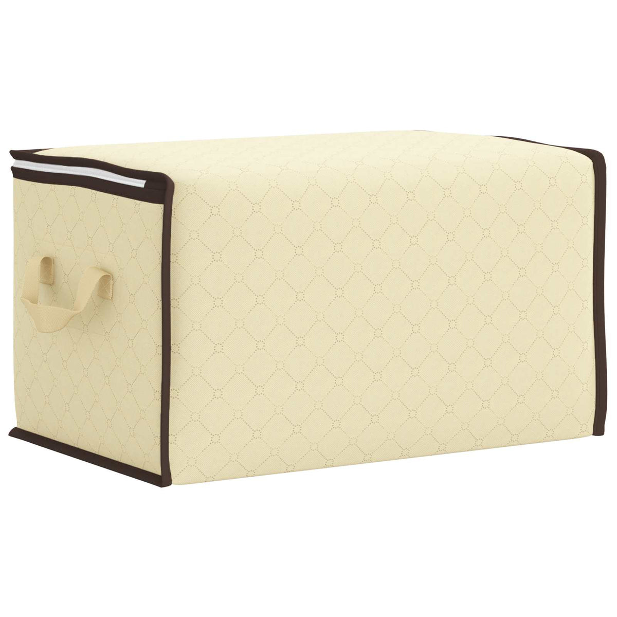 vidaXL Storage Box with Transparent Side Window Cream 60 x 43 x 35 cm