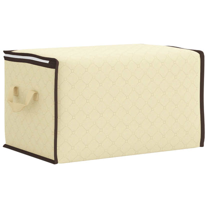 vidaXL Storage Box with Transparent Side Window Cream 60 x 43 x 35 cm