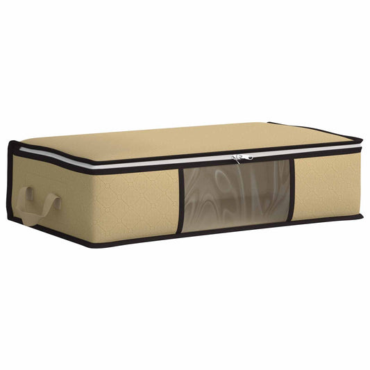 vidaXL Storage Box with Transparent Side Window Cream 70 x 40 x 18 cm