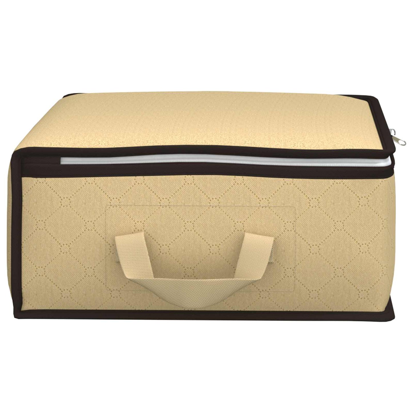 vidaXL Storage Box with Transparent Side Window Cream 70 x 40 x 18 cm