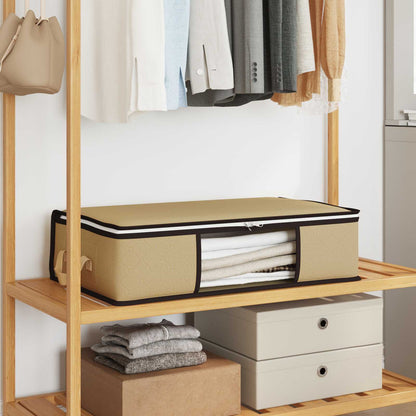 vidaXL Storage Box with Transparent Side Window 2 pcs Cream