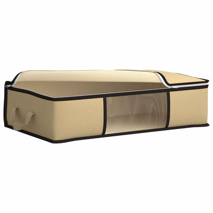 vidaXL Storage Box with Transparent Side Window 2 pcs Cream