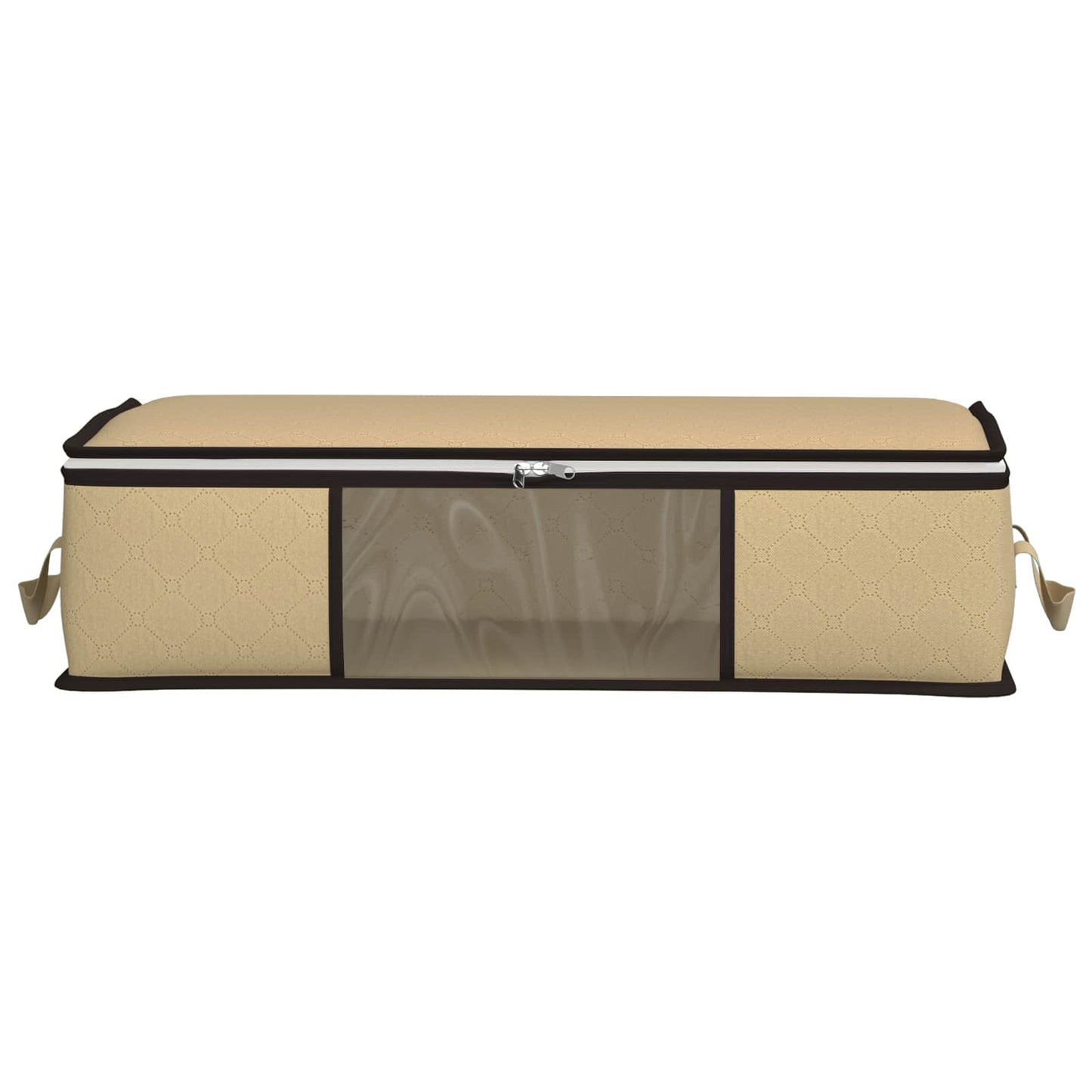 vidaXL Storage Box with Transparent Side Window 2 pcs Cream