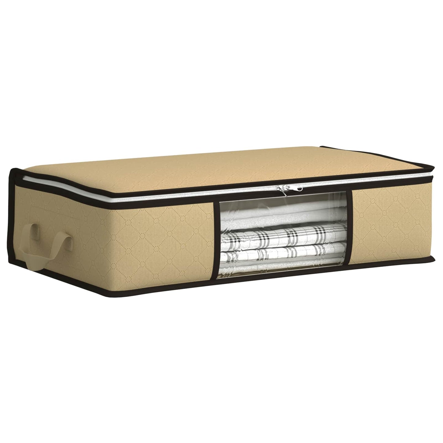 vidaXL Storage Box with Transparent Side Window 2 pcs Cream