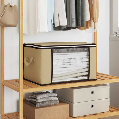 vidaXL Storage Box with Transparent Side Window 6 pcs Cream