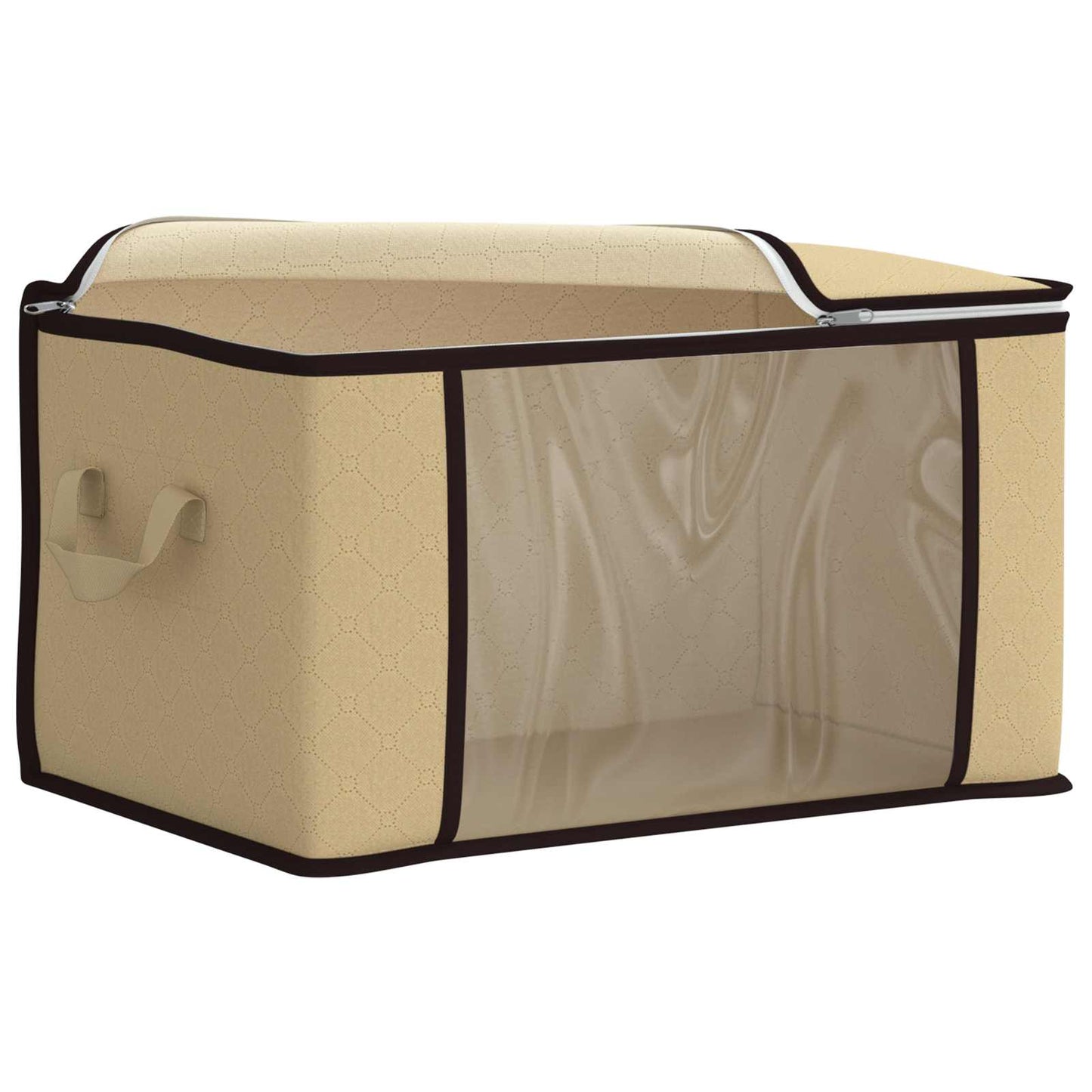 vidaXL Storage Box with Transparent Side Window 6 pcs Cream